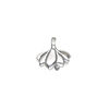 Bail, ice-pick, antiqued sterling silver, 13x8mm flower, 4mm grip length. Sold individually. image number 0