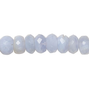 Chalcedony 1pkg1, hand-cut faceted rondelle bead, 14 inch 9x4mm-10x8mm
