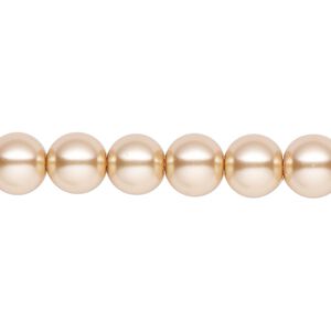 Pearl 2pk champagne, Celestial Crystal® 8mm round 15.5-16 inch