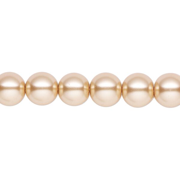 Pearl 2pk champagne, Celestial Crystal® 8mm round 15.5-16 inch image number 0