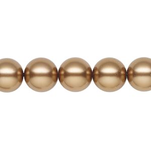 Pearl 10pk bronze, Preciosa Czech crystal 10mm round