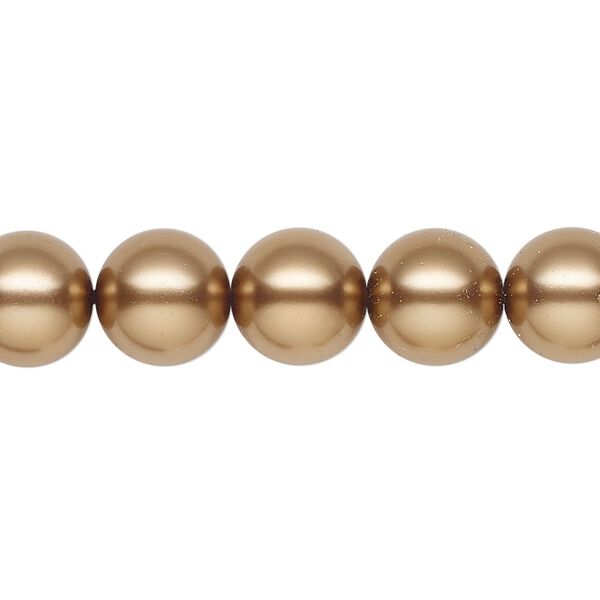 Pearl 10pk bronze, Preciosa Czech crystal 10mm round image number 0