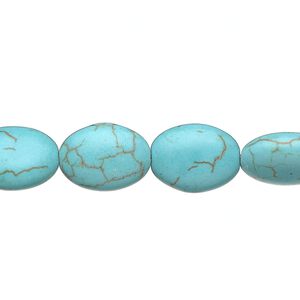 Magnesite 1pkg1, puffed oval bead 15 inch 13x10mm-14x10mm