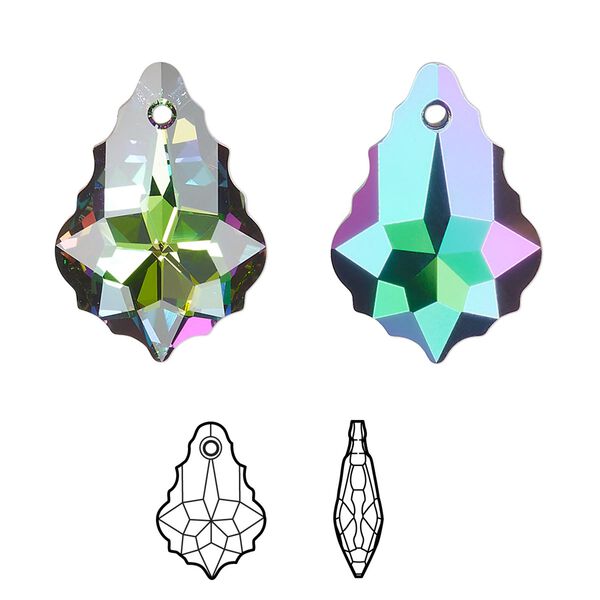 Drop 1pk crystal electra, Crystal Passions® 22x15mm pendant baroque 6090 image number 0