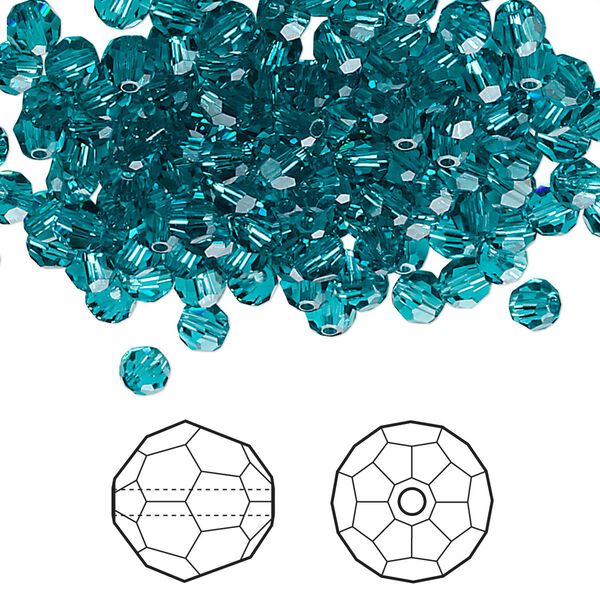 Bead 720pk blue zircon, Swarovski® 4mm round 5000 image number 0