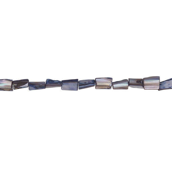 Mother-of-pearl shell 1pkg1, stick bead 15 inch denim blue 12x6mm-15x12mm image number 1