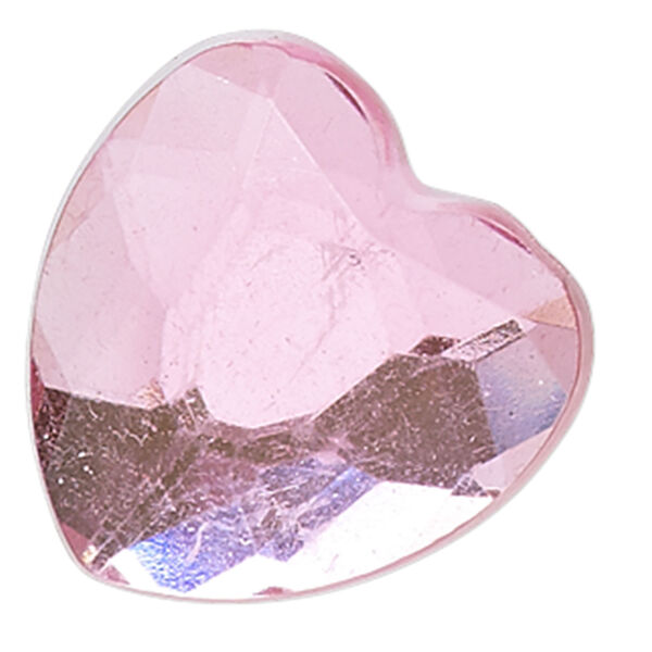 Flat back mix, acrylic, light to dark pink, 12x12mm-16x16mm faceted heart. Sold per pkg of 50. image number 2