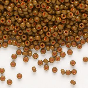 Seed bead, Miyuki, glass, pkg/250g, #8 rocaille, opaque matte, (RR-1687).