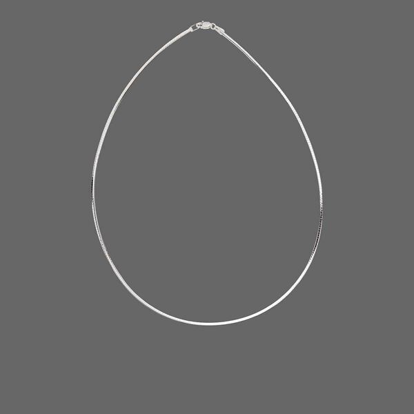 Chain, sterling silver, 1.8mm hexagon omega, 16 inches with lobster claw clasp. Sold individually. image number 0