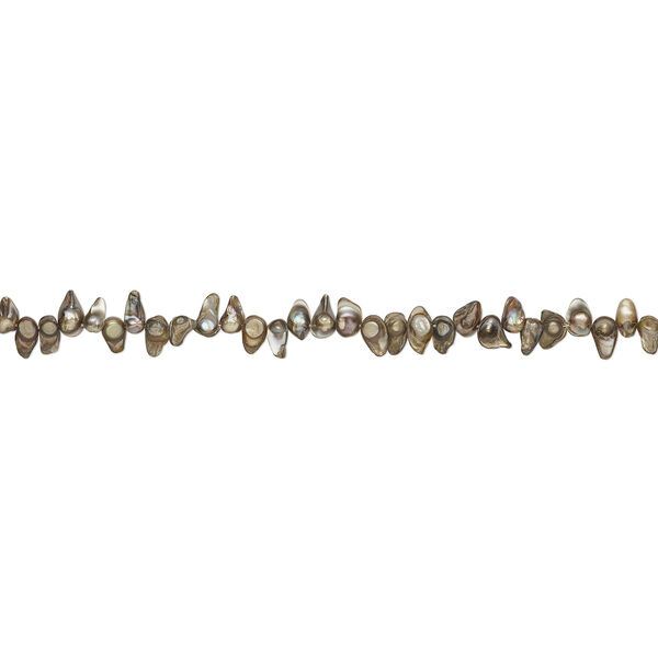 Freshwater pearl 1pkg1, baroque, 15 inch grey-brown 8x6mm-15x8mm cultured image number 1