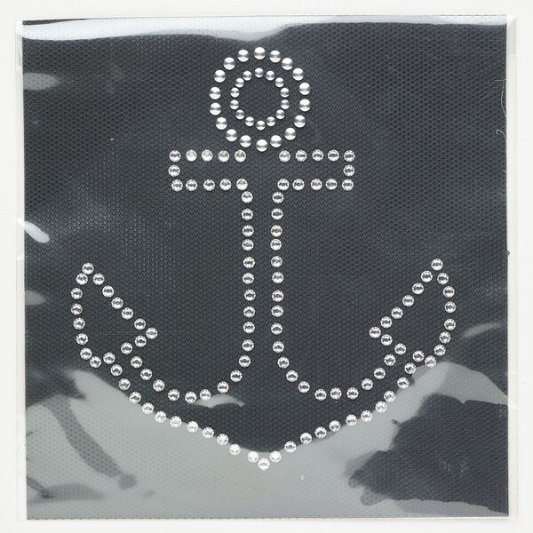 Transfer crystal / aluminum 1pkg1 4-1/2x4-inch iron-on anchor, clear / silver finish image number 0