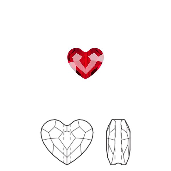 Bead 4pk light Siam, Crystal Passions® 8mm love 5741 image number 0