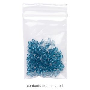 Bag, Tite-Lip™, oxo-biodegradable plastic, clear, 2x3-inch top zip. Sold per pkg of 100.