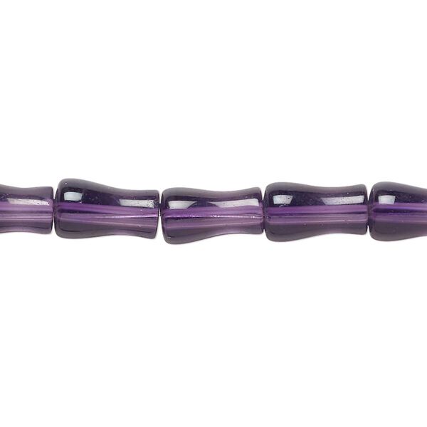 Bead, glass, translucent dark purple, 11x6mm vase. Sold per 12-inch strand, approximately 30 beads. image number 0