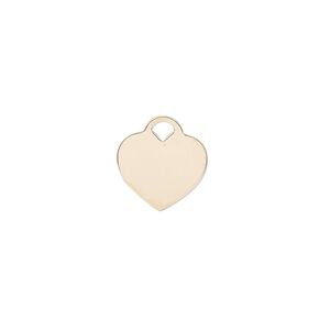 Drop, 14Kt gold-filled, 12mm heart. Sold individually.