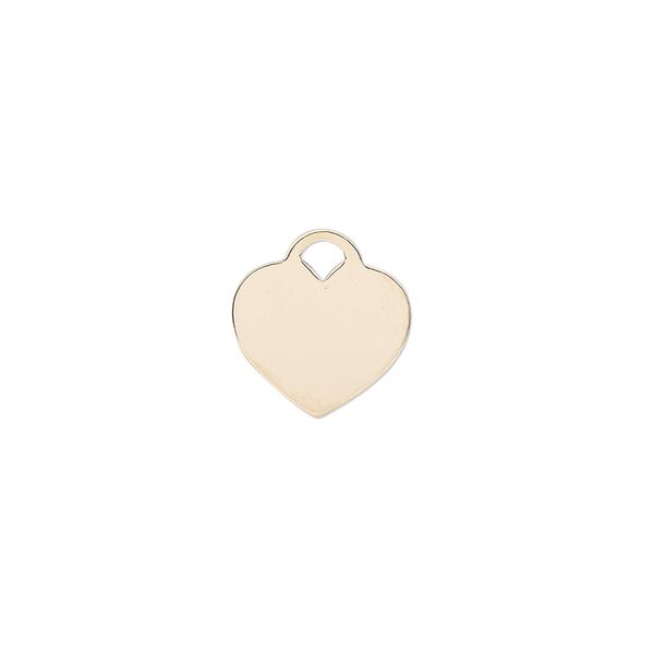 Drop, 14Kt gold-filled, 12mm heart. Sold individually. image number 0
