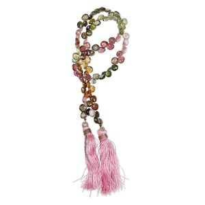 Multi-tourmaline 1pkg1, hand-cut top-drilled faceted puffed teardrop bead natural 8 inch 4x3mm-5x4mm