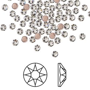 Flat back 1440pk crystal foil back, Crystal Passions® hotfix rhinestone 3-3.2mm rose round SS12 2078HF