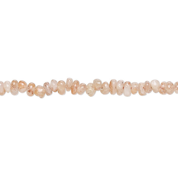 Bead, sunstone (natural), light, 3x1mm-3x2mm hand-cut rondelle with 0.4-1.4mm hole, C grade, Mohs hardness 6 to 6-1/2. Sold per 13-inch strand. image number 0