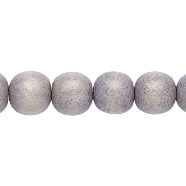 Bead, Taiwanese cheesewood (dyed / waxed), grey, 9-10mm round. Sold per pkg of (2) 15-1/2" to 16" strands. image number 0