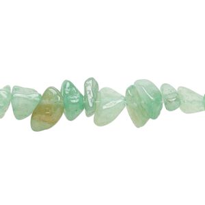 Bead, green aventurine (dyed), small chip, Mohs hardness 7. Sold per 15-inch strand.