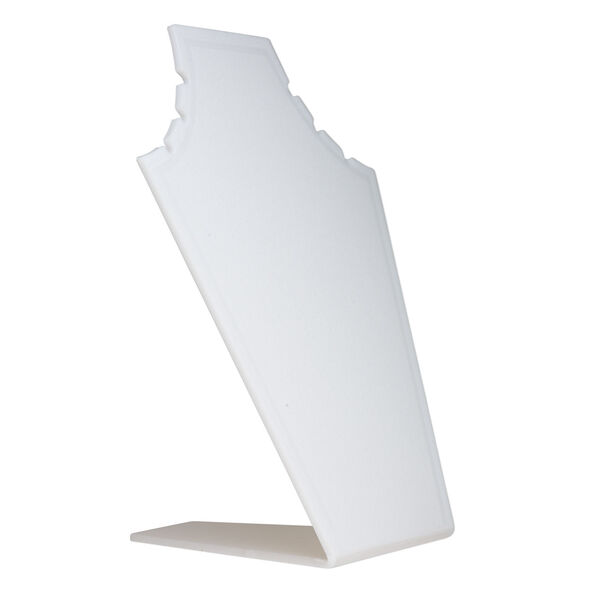 Display, chain and necklace, acrylic, white, 7-3/4 x 6-3/4 x 4 inches. Sold per pkg of 2. image number 1