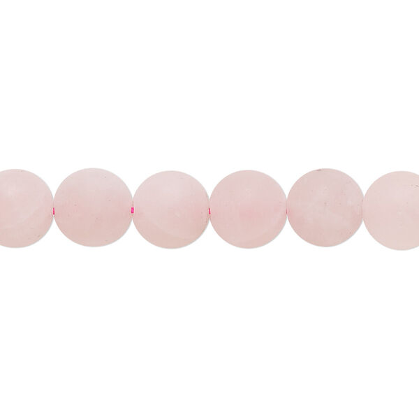 Rose quartz 1pkg1, matte round bead B grade, 8 inch 8mm image number 0