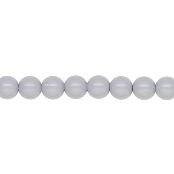 Pearl 200pk ceramic grey, Preciosa Czech crystal 6mm round image number 0