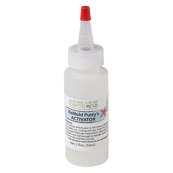 Molding compound, ComposiMold® activator, pkg/2-fluid-ounce bottle, red / clear / white. image number 0