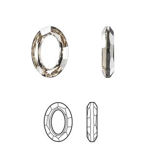 Fancy stone 1pk crystal golden shadow CAL V SI, Crystal Passions® 15x11mm oval 4137