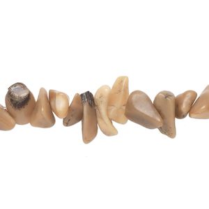 Bead, bamboo coral (natural), small chip, Mohs hardness 3-1/2 to 4. Sold per 15-inch strand.