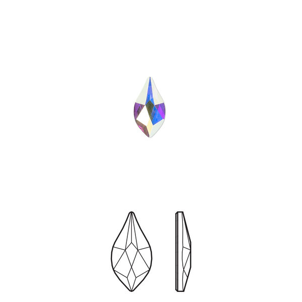 Flat back 12pk crystal AB foil back, Crystal Passions® 7.5x4mm flame 2205 image number 0