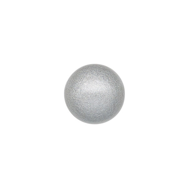 Chime, enamel and steel, matte silver, 14mm undrilled round ball. Sold individually. image number 0