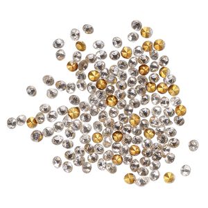 Chaton 144pk crystal foil back, vintage Preciosa Czech crystal rhinestone round PP16