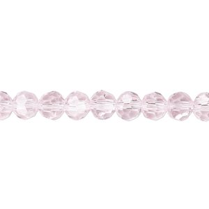 Bead 1pk 32 facets transparent pink, Celestial Crystal® 6mm round 15.5-16 inch