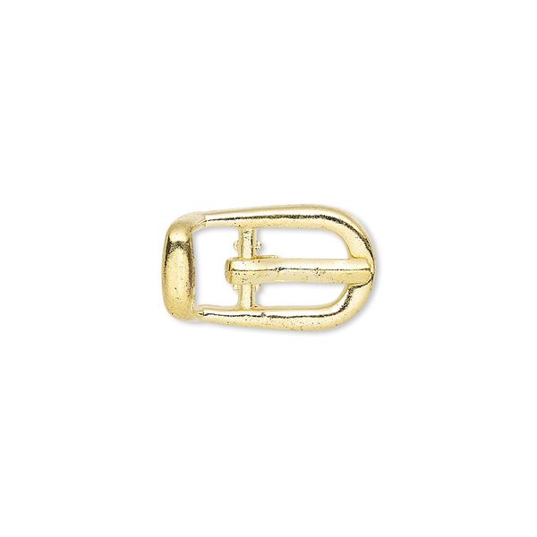 Clasp, gold-finished "pewter" (zinc-based alloy), 18x11mm single-sided buckle with 8.5mm end bar. Sold per pkg of 4. image number 0