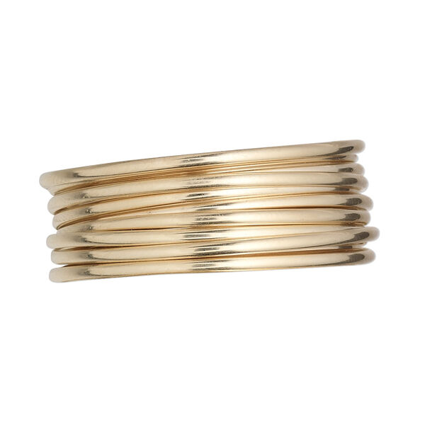 Wire, 12Kt gold-filled, half-hard, half-round, 14 gauge. Sold per pkg of 5 feet. image number 0