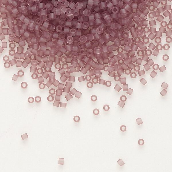Seed bead, Delica®, glass, pkg/7.5g, #11 round, translucent matte smoky amethyst (DB-0765). image number 0