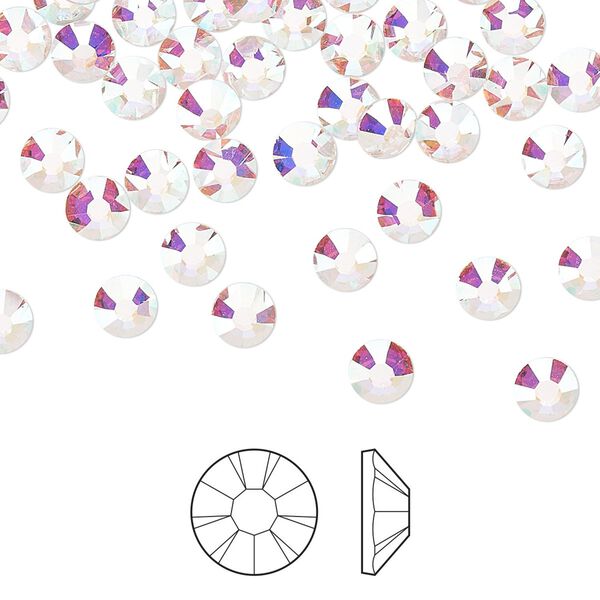 Flat back 1440pk crystal AB foil back, Preciosa MAXIMA Czech crystal rhinestone 4.6-4.8mm chaton rose round SS20 image number 0