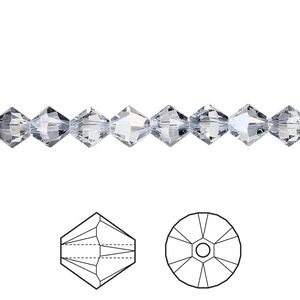 Bead 360pk crystal blue shade, Swarovski® 6mm XILION bicone 5328