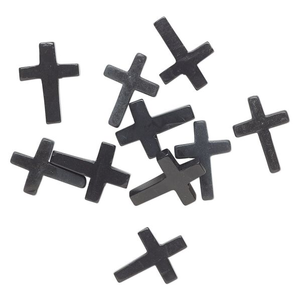 Blackstone 1pkg10, half-drilled cross bead 28x22mm-30x24mm image number 0