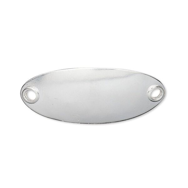 Focal, Hill Tribes, silver-plated brass, 34x14mm curved oval. Sold individually. image number 0