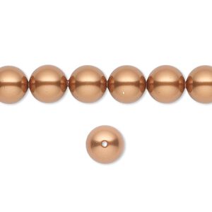 Pearl 250pk copper, Swarovski® 8mm round 5810