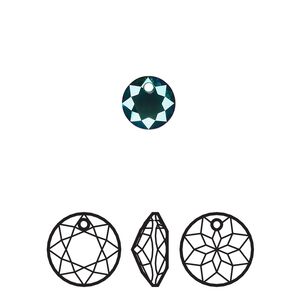 Drop 4pk emerald shimmer, Crystal Passions® 8mm pendant classic cut 6430