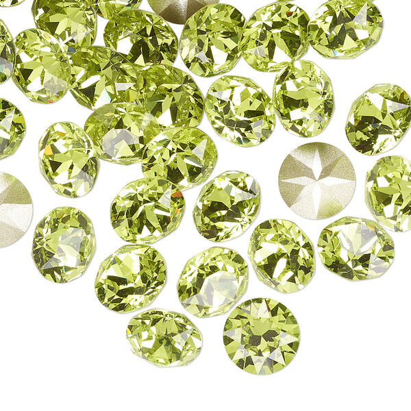 Chaton 144pk citrus green foil back, Swarovski® 8.16-8.41mm round SS39 1088 image number 0