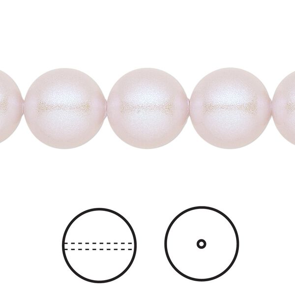 Pearl 10pk iridescent dreamy rose, Crystal Passions® 12mm round 5810 image number 0