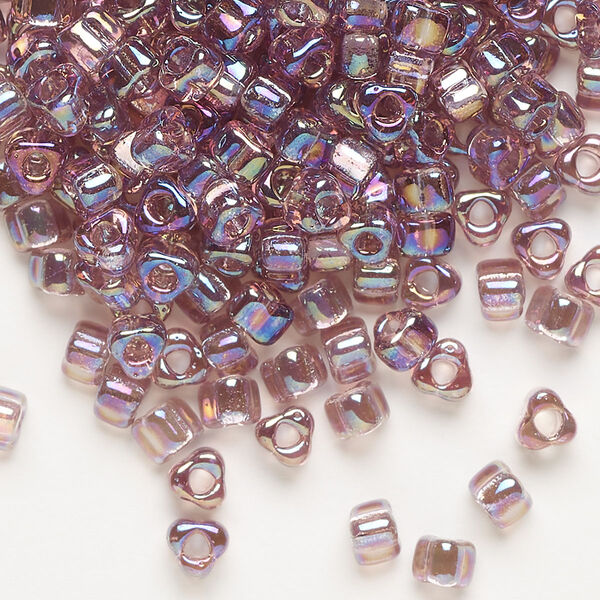 Seed bead, Miyuki, glass, transparent iris lilac, (TR1156), #5 triangle. Sold per 250-gram pkg. image number 0