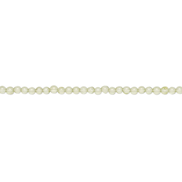 Bead, peridot (natural), 2mm round, C+ grade, Mohs hardness 6-1/2 to 7. Sold per 15" to 16" strand. image number 0