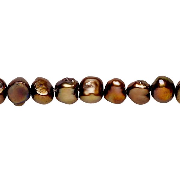 Freshwater pearl 1pkg1, flat-sided potato, 15 inch light purple-bronze 5-6mm cultured image number 0