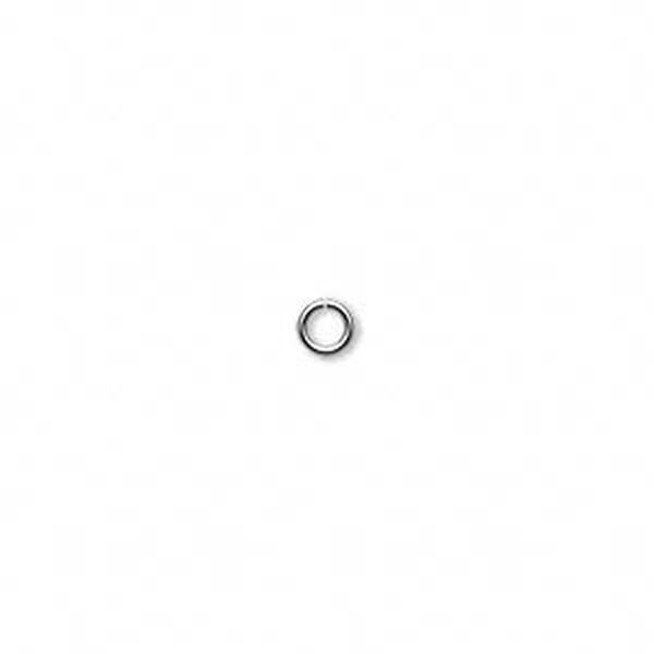 Jump ring, silver-plated brass, 4mm round, 2.4mm inside diameter, 20 gauge. Sold per pkg of 100. image number 0